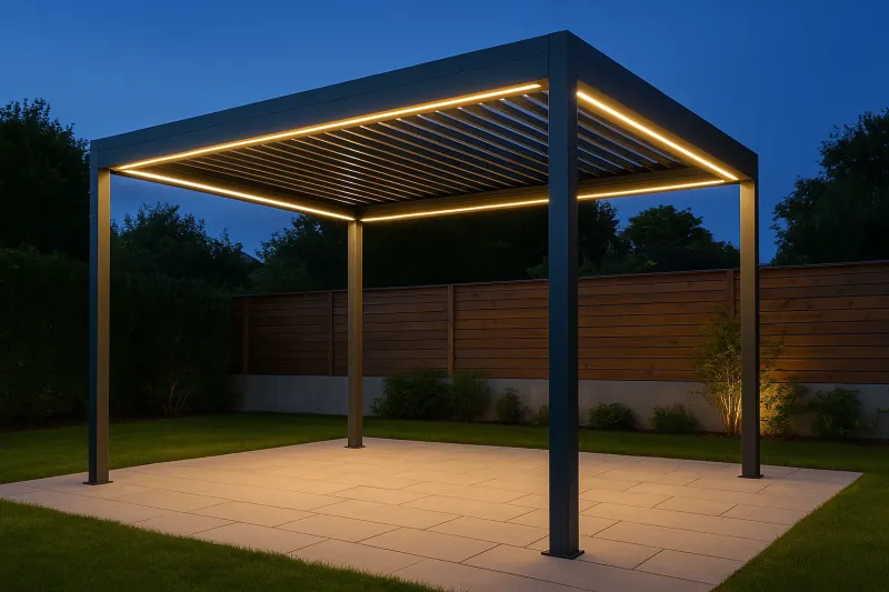 Tarif d’une pergola alu de 5x4 m avec LED et lames motorisées à Marignane